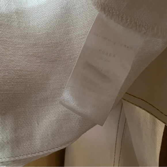 Misha Nonoo | Denim Crop Zip Up Jacket Collared White Contrast Stitching Size S - Picture 15 of 15